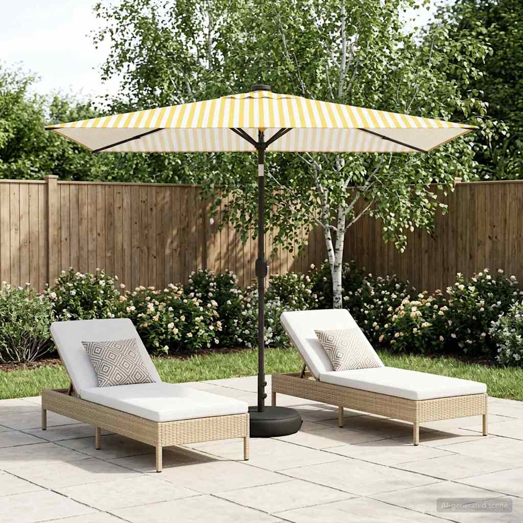 Dārza Parasols Ar Led Gaismām Un Pamatni 300 X 300 Cm