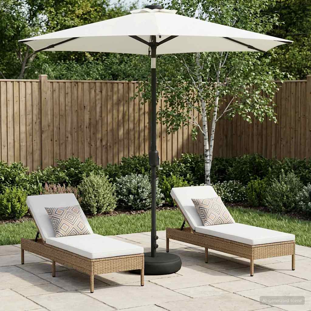Dārza Parasols Ar Led Gaismām Un Pamatni 300 X 300 Cm