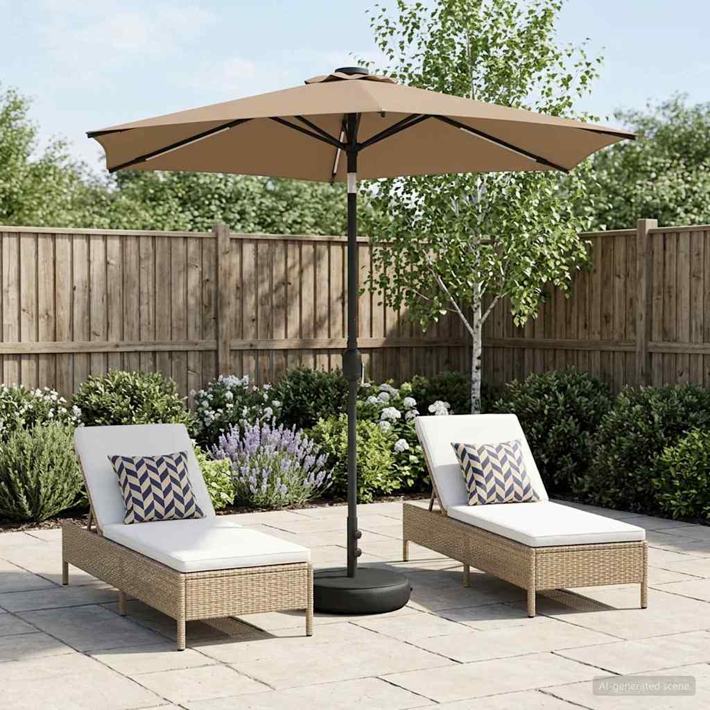Dārza Parasols Ar Led Gaismām Un Pamatni 300 X 300 Cm