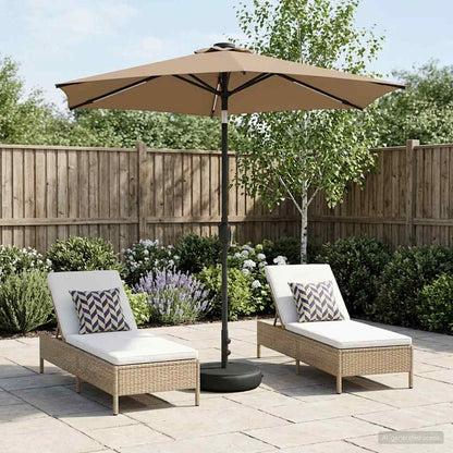 Dārza Parasols Ar Led Gaismām Un Pamatni 300 X 300 Cm