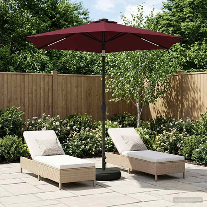 Dārza Parasols Ar Led Gaismām Un Pamatni 300 X 300 Cm