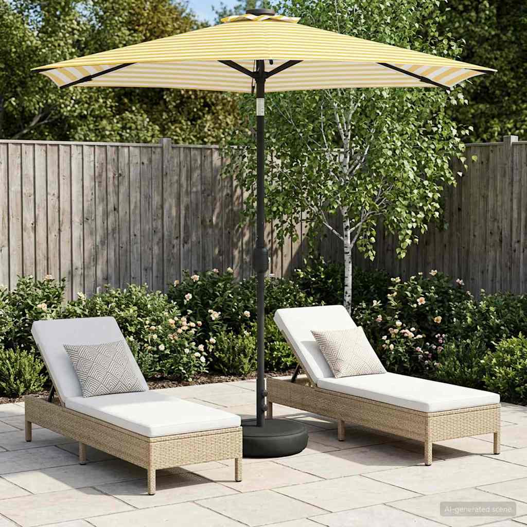 Dārza Parasols Ar Led Gaismām Un Pamatni 300 X 300 Cm