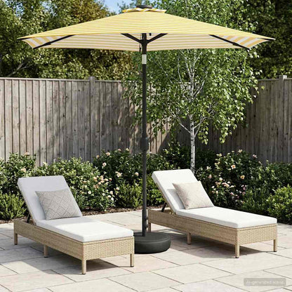 Dārza Parasols Ar Led Gaismām Un Pamatni 300 X 300 Cm