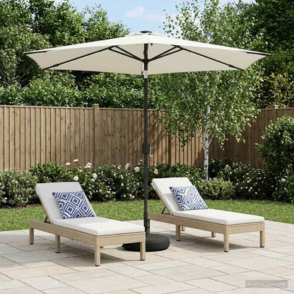 Dārza Parasols Ar Led Gaismām Un Pamatni 300 X 300 Cm