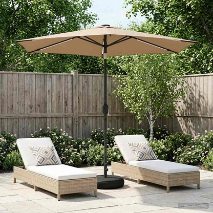 Dārza Parasols Ar Led Gaismām Un Pamatni 300 X 300 Cm