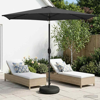 Dārza Parasols Ar Led Gaismām Un Pamatni 300 X 300 Cm