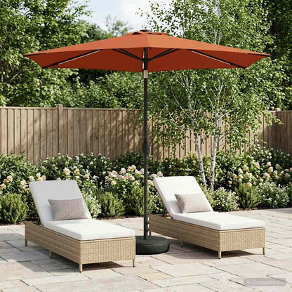 Dārza Parasols Ar Led Gaismām Un Pamatni 300 X 300 Cm