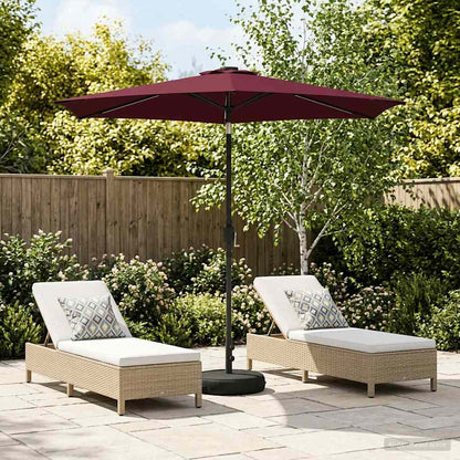 Dārza Parasols Ar Led Gaismām Un Pamatni 300 X 300 Cm