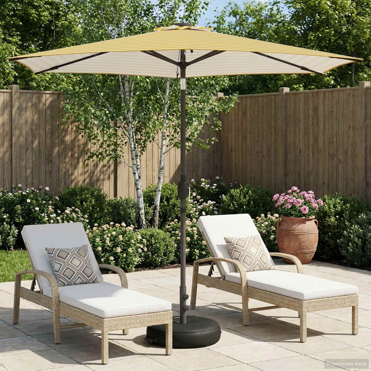 Dārza Parasols Ar Led Gaismām Un Pamatni 300 X 300 Cm