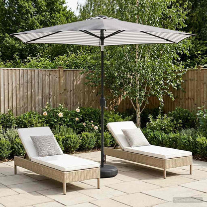 Dārza Parasols Ar Led Gaismām Un Pamatni 300 X 300 Cm