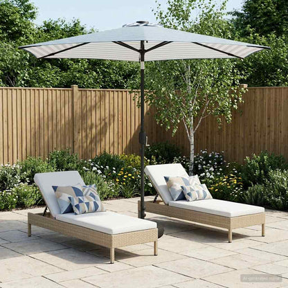Dārza Parasols Ar Led Gaismām Un Pamatni 300 X 300 Cm