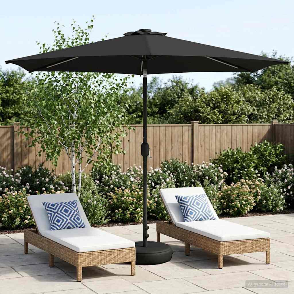 Dārza Parasols Ar Led Gaismām Un Pamatni 300 X 300 Cm