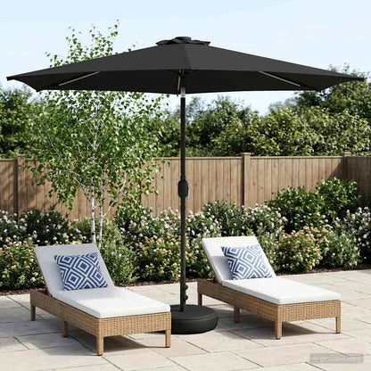 Dārza Parasols Ar Led Gaismām Un Pamatni 300 X 300 Cm