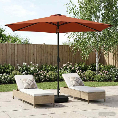 Dārza Parasols Ar Led Gaismām Un Pamatni 300 X 300 Cm