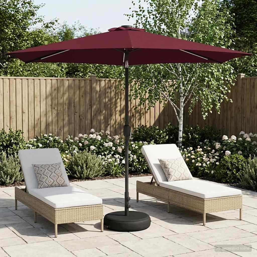 Dārza Parasols Ar Led Gaismām Un Pamatni 300 X 300 Cm