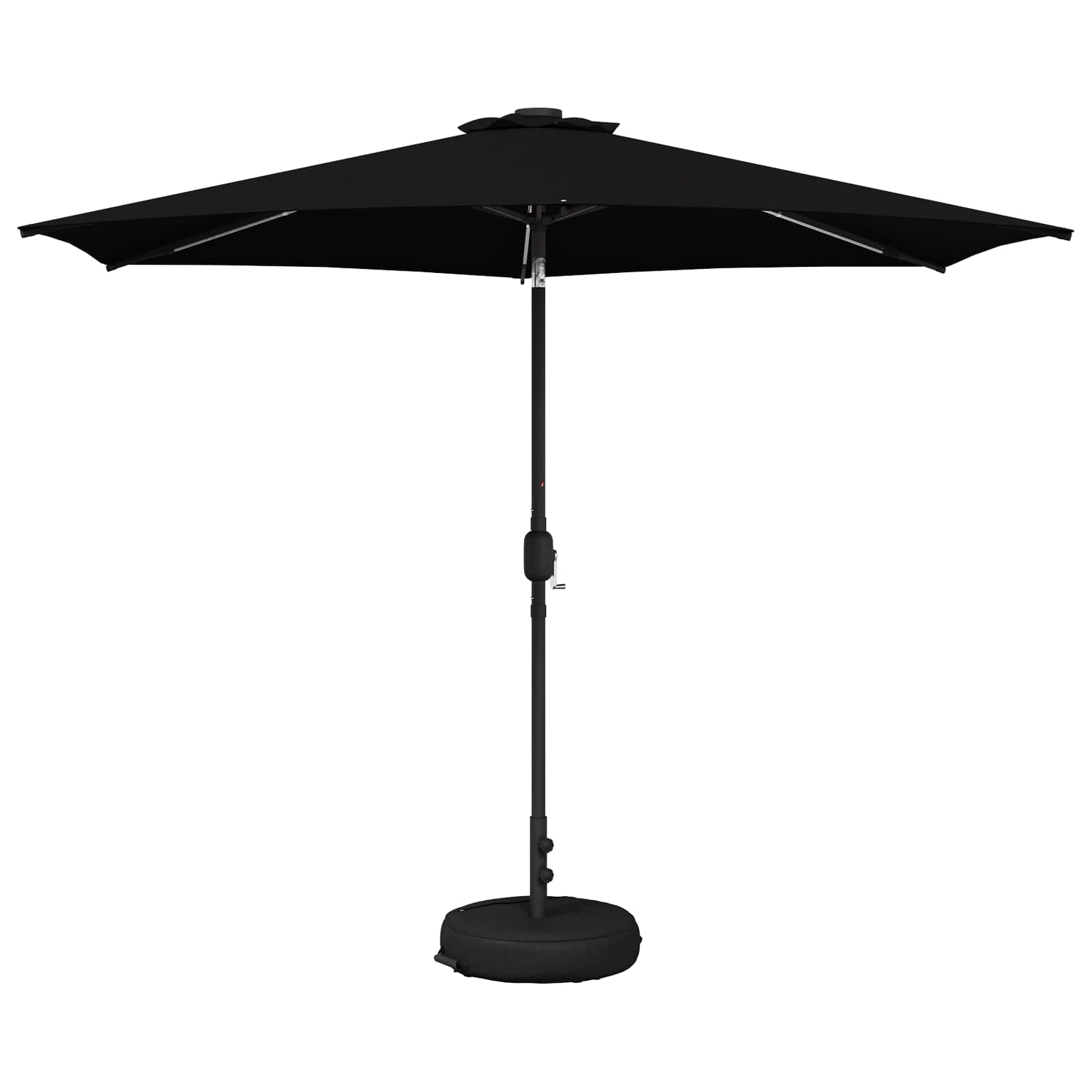 Dārza Parasols Ar Led Gaismām Un Pamatni 300 X 300 Cm