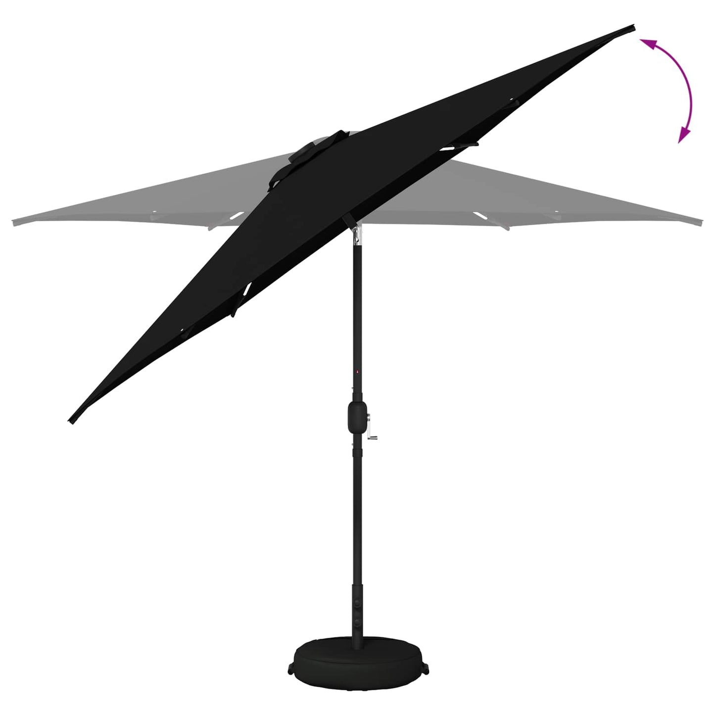 Dārza Parasols Ar Led Gaismām Un Pamatni 300 X 300 Cm