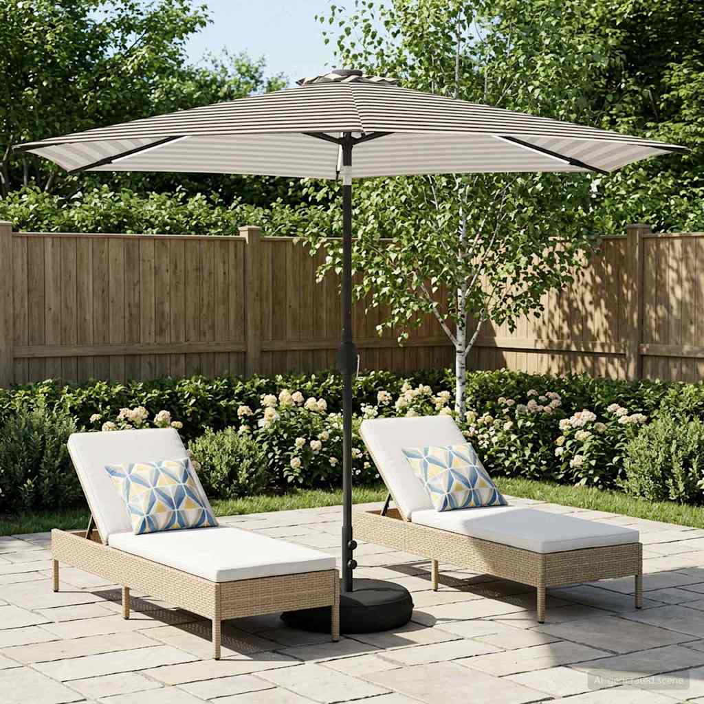 Dārza Parasols Ar Led Gaismām Un Pamatni 300 X 300 Cm