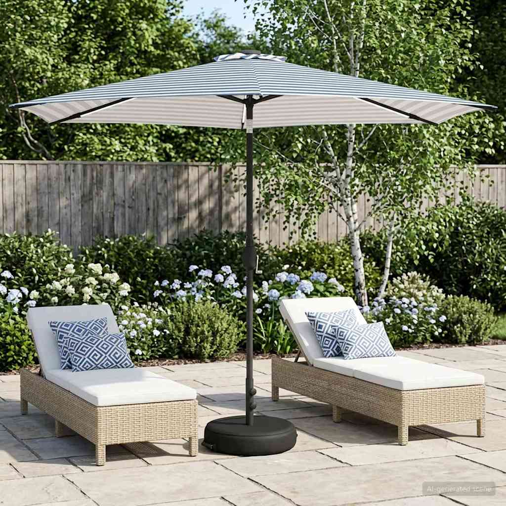 Dārza Parasols Ar Led Gaismām Un Pamatni 300 X 300 Cm