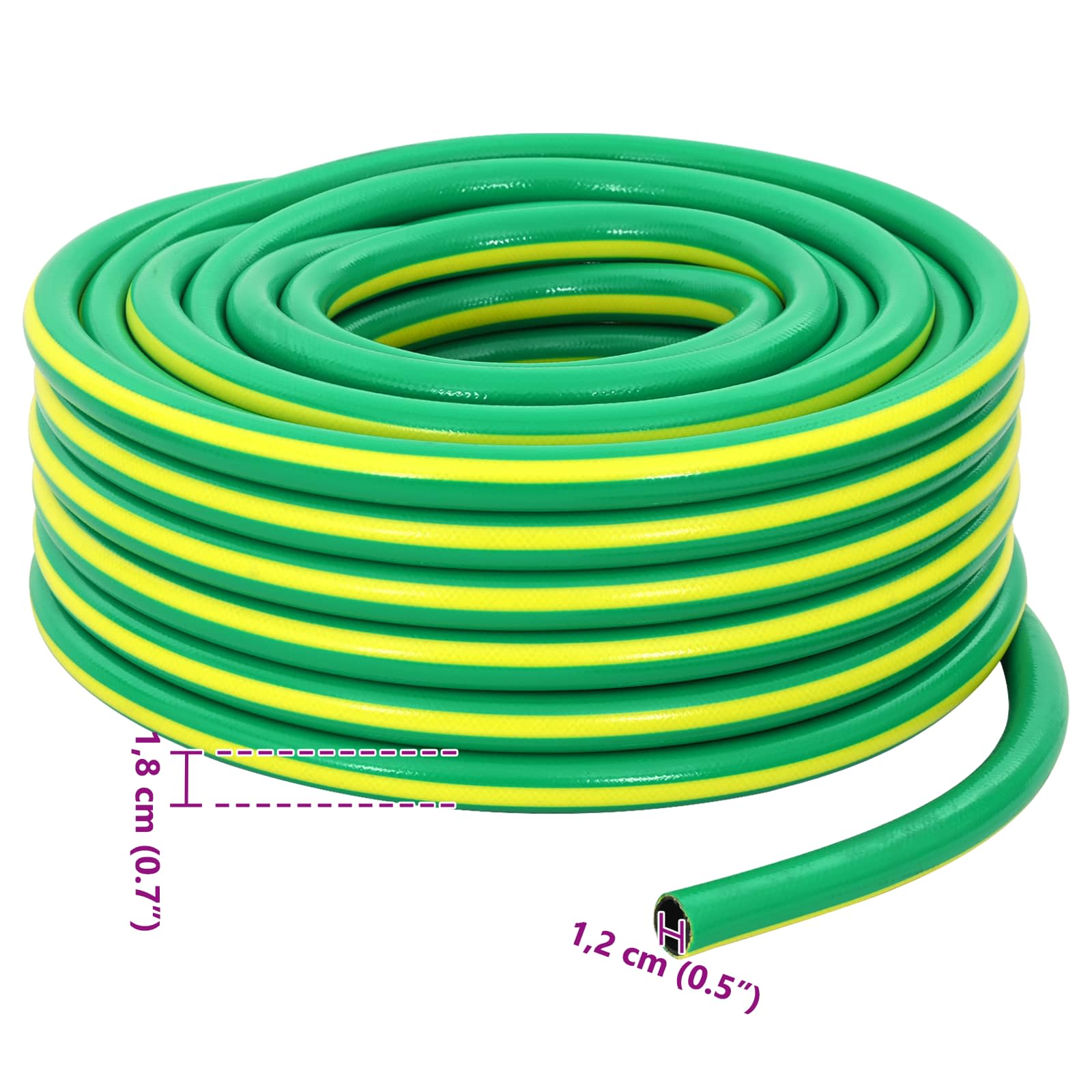 Dārza Šļūna 5-Slāņu Zaļš Un Dzeltenš 12 Mm Pvc