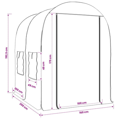 Siltumnīca Ar Rāmi 160 X 200 X 192,5 Cm Pvc Caurspīdīgs