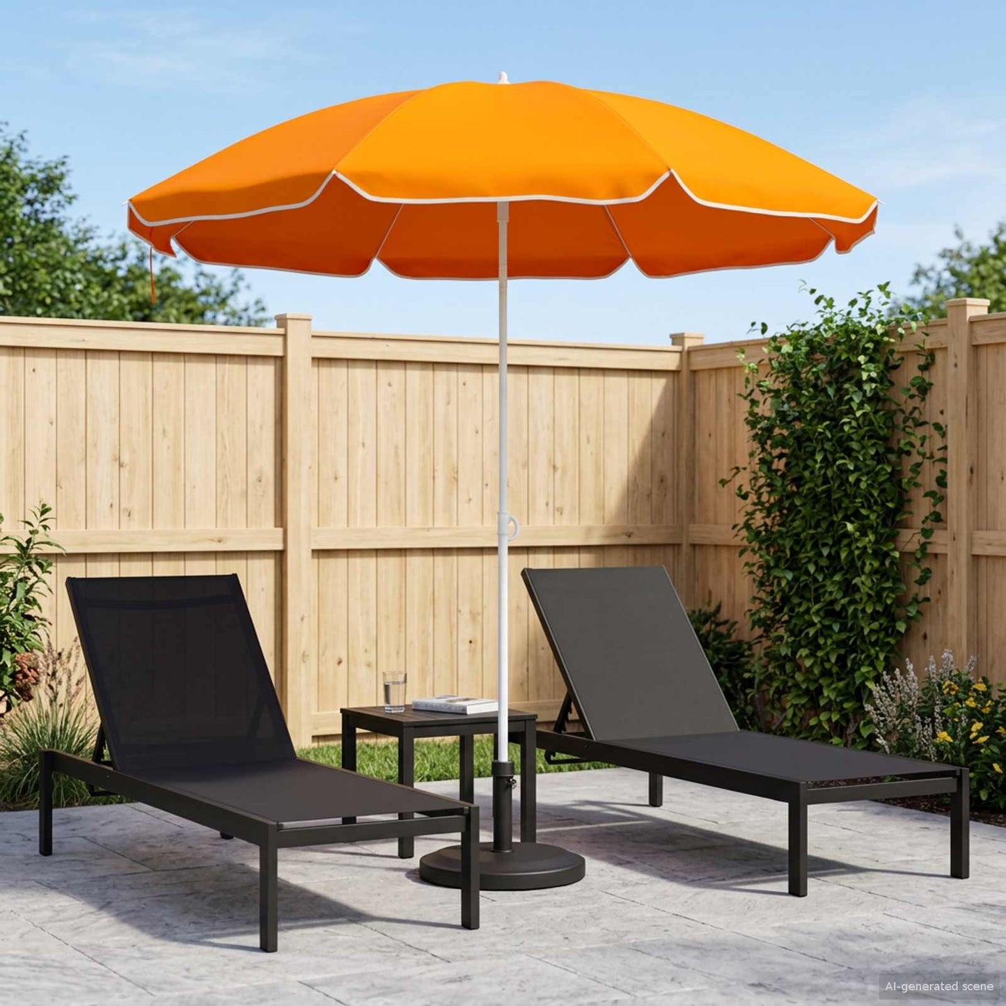 Dārza Parasols 170T Poliesters Zila Un Balta