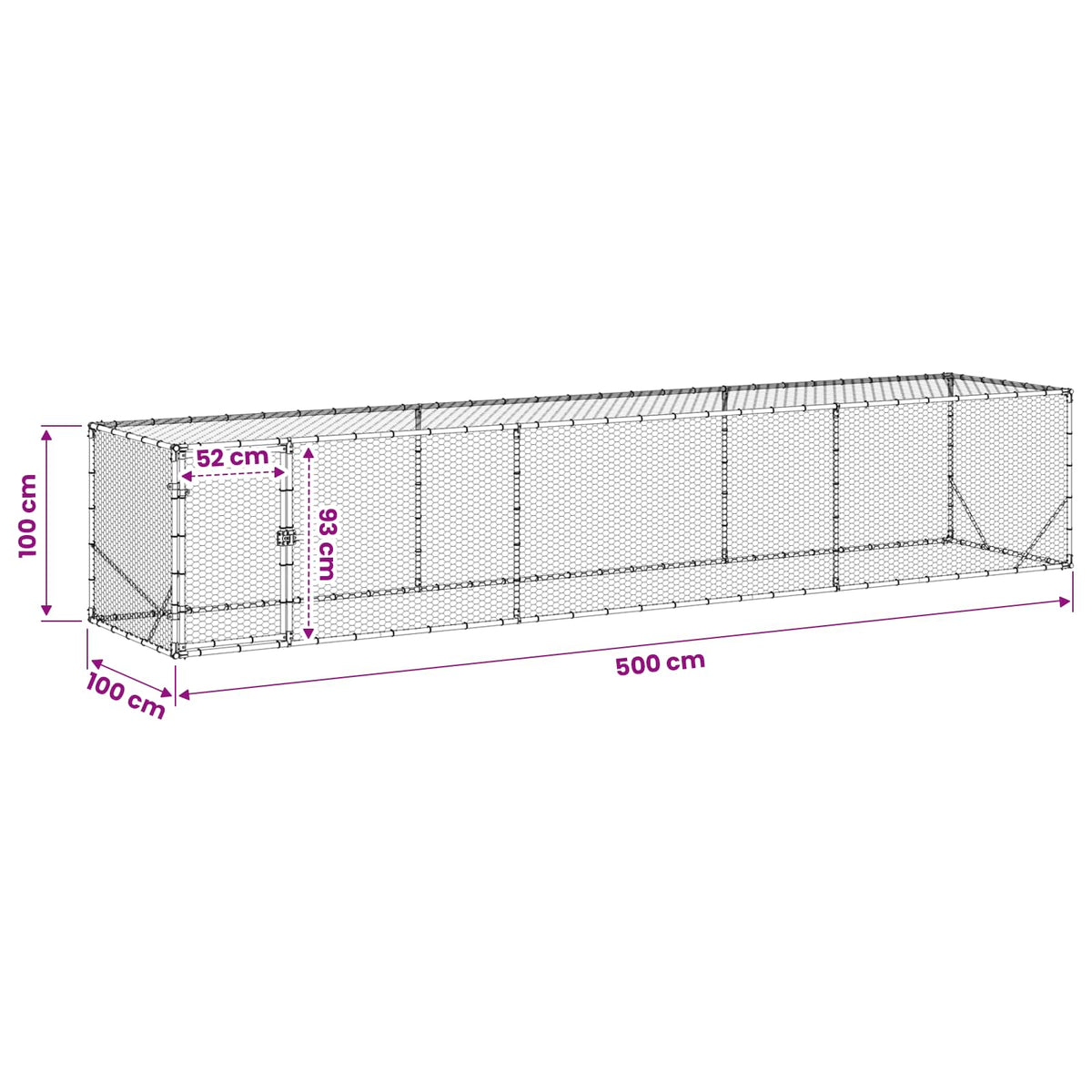 Vistu Pagalms Sudraba 500 X 100 X 100 Cm Cinkota Tērauda