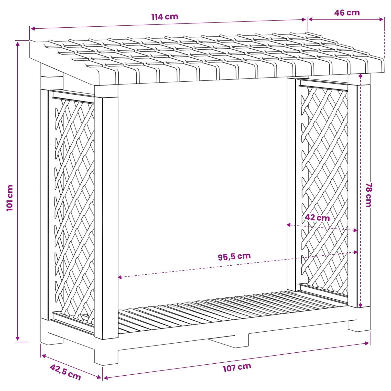 Malkas Plaukts 114 X 46 X 101 Cm Pp Antracīta