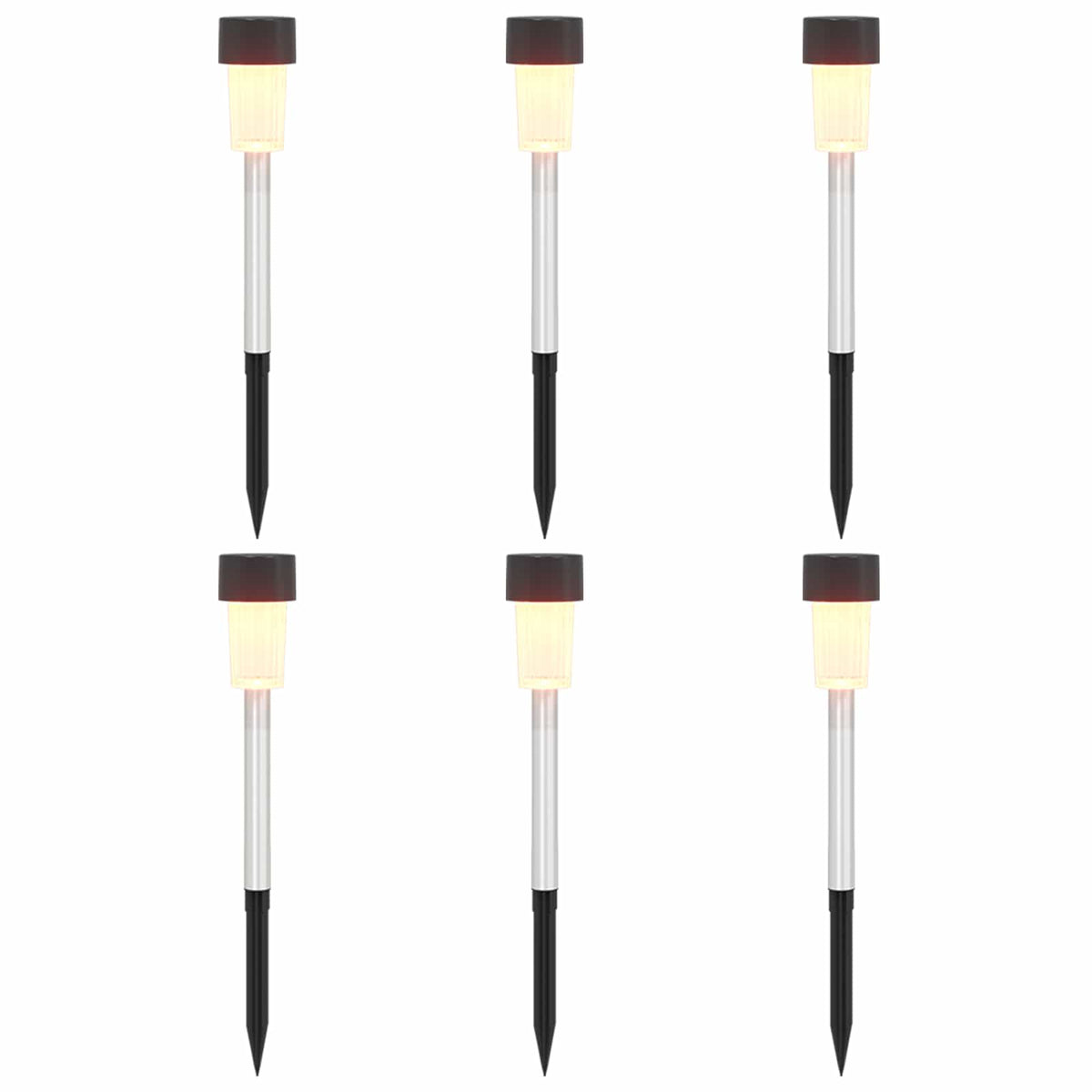 Āra Saules Gaismas Ar Zemes Tapas 6 Gab. Silti Balts 29,5 Cm