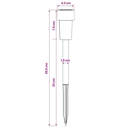Āra Saules Gaismas Ar Zemes Tapas 6 Gab. Silti Balts 29,5 Cm