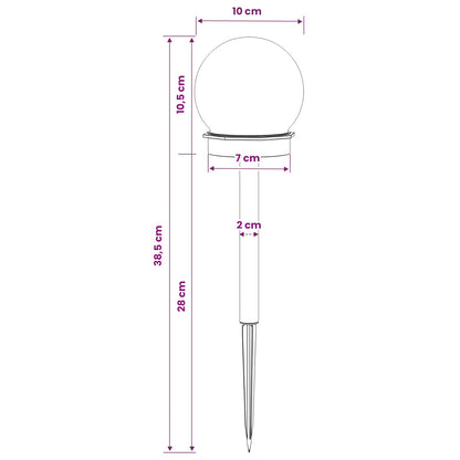 Āra Saules Gaismas Ar Zemes Tapas 4 Gab. Silti Balts 38,5 Cm