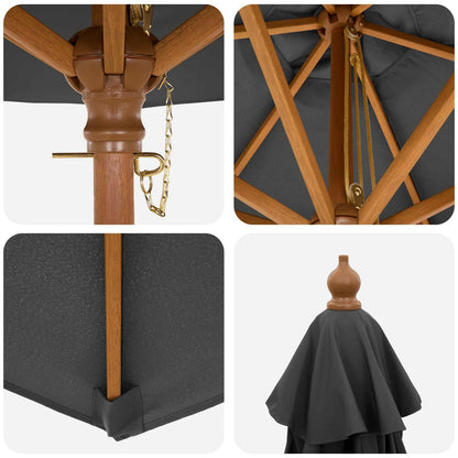 Dārza Parasols Cieta Eikalipta Koksne