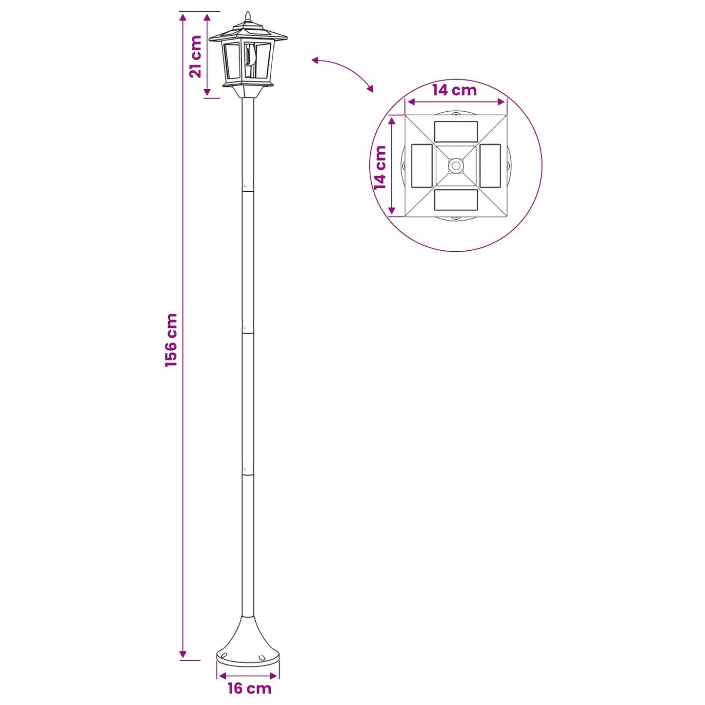 Lampa Staba Komplekts 2 Gab. Melns 16 X 16 X 156 Cm