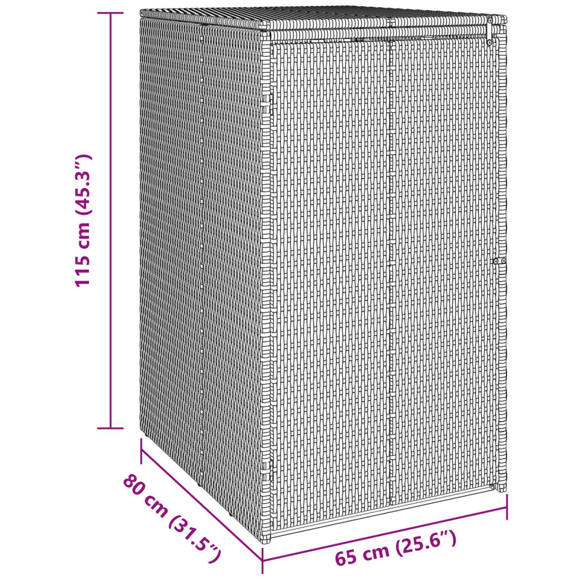 Atkritumu Kaste 65 X 80 X 115 Cm Polietilēns - HOLDORS