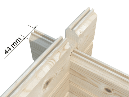 Automašīnas garāža Rodžers 21.9 + 5.2 m2 ar koka vārtiem - HOLDORS