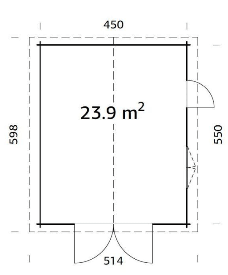 Automašīnas garāža Rodžers 23.9 m2 ar koka vārtiem - HOLDORS