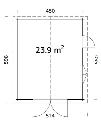 Automašīnas garāža Rodžers 23.9 m2 ar koka vārtiem - HOLDORS