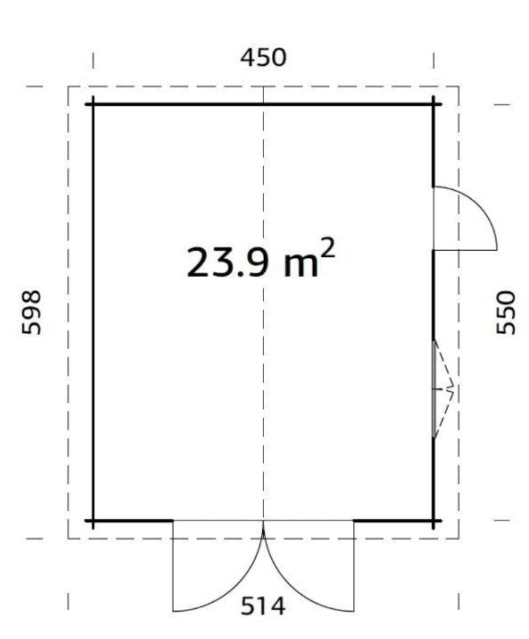 Automašīnas garāža Rodžers 23.9 m2 ar koka vārtiem - HOLDORS