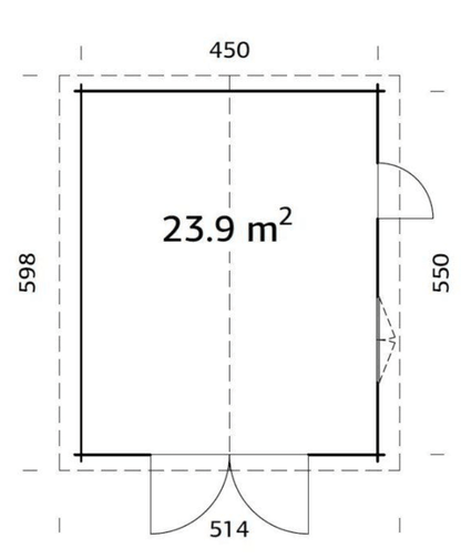 Automašīnas garāža Rodžers 23.9 m2 ar koka vārtiem - HOLDORS