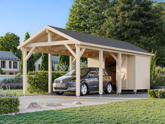 Automašīnas nojume ar noliktavu Robis vienam auto 23.1 m2