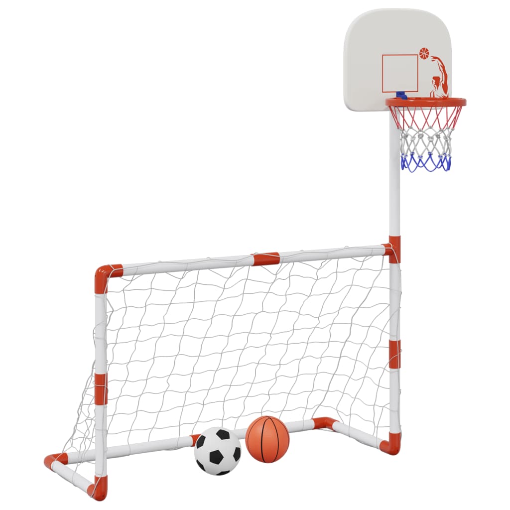 Bērnu Futbola Un Basketbola Komplekts Ar Bumbām 98X50X70 Cm - HOLDORS