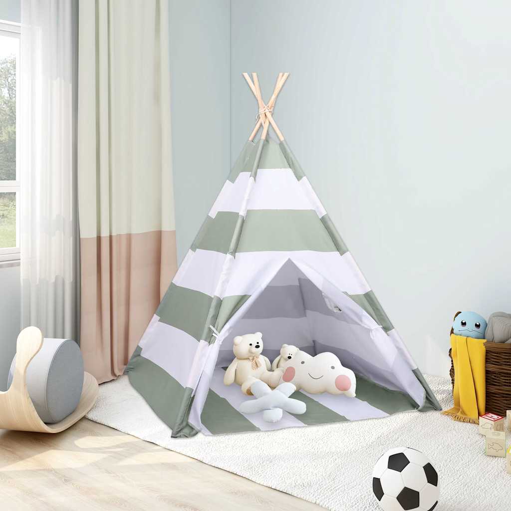 Bērnu Telts Svītrains Raksts Pelēka Un Balta 120 X 120 X 150 Cm - HOLDORS