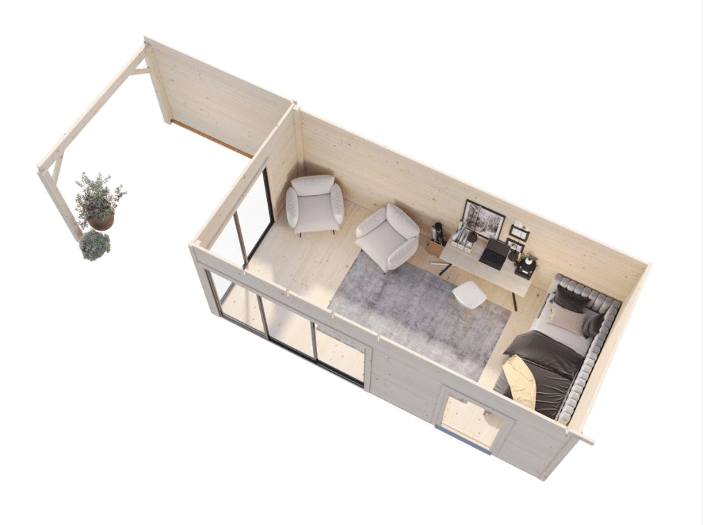 Brīvdienu māja Andris 17.1 + 7.9 m² - HOLDORS
