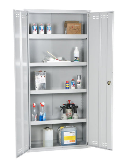 Chemical Cabinet 195x92x42 flatpack, Grey - HOLDORS