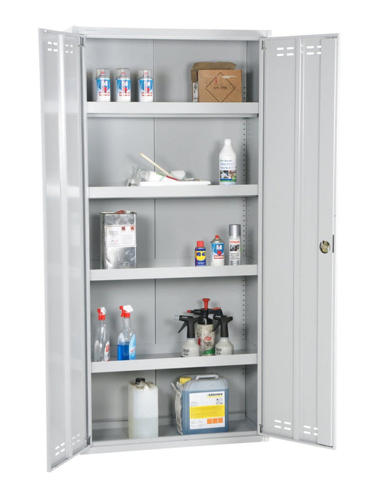 Chemical Cabinet 195x92x42 flatpack, Grey - HOLDORS