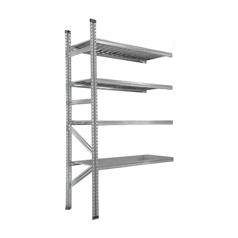Cinkotu metāla plauktu papildsekcija, 4 plaukti, 1972x1050x400mm - HOLDORS
