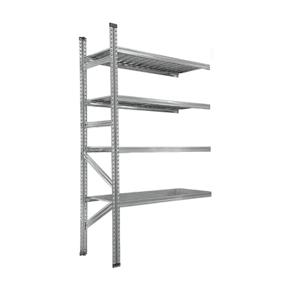 Cinkotu metāla plauktu papildsekcija, 4 plaukti, 1972x1050x400mm - HOLDORS