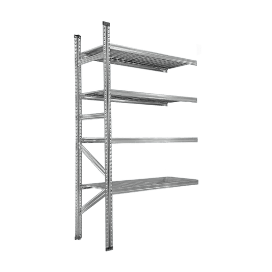 Cinkotu metāla plauktu papildsekcija, 4 plaukti, 1972x1050x500mm - HOLDORS