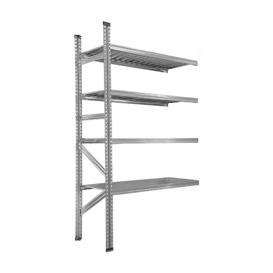 Cinkotu metāla plauktu papildsekcija, 4 plaukti, 1972x1050x600mm - HOLDORS