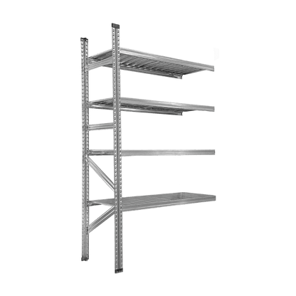 Cinkotu metāla plauktu papildsekcija, 4 plaukti, 3000x900x600mm